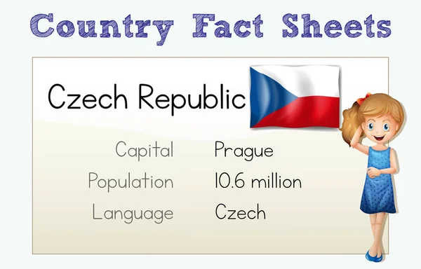 Country fact sheet of Czech Republic — Stock Vector