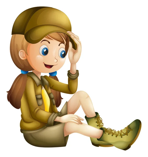 Klein meisje in safari outfit — Stockvector