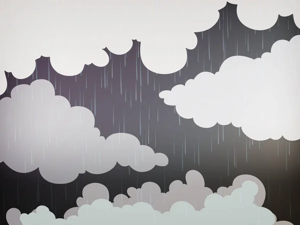 Fond nature avec pluie dans le ciel — Image vectorielle