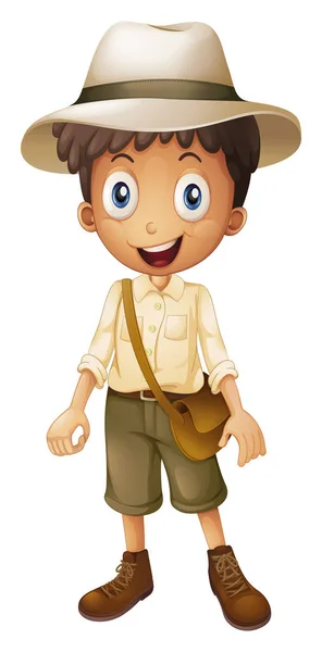 Little boy in safari outfit — Stock Vector