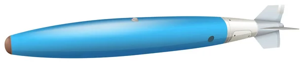 Beyaz zemin üzerine mavi füze bomba — Stok Vektör