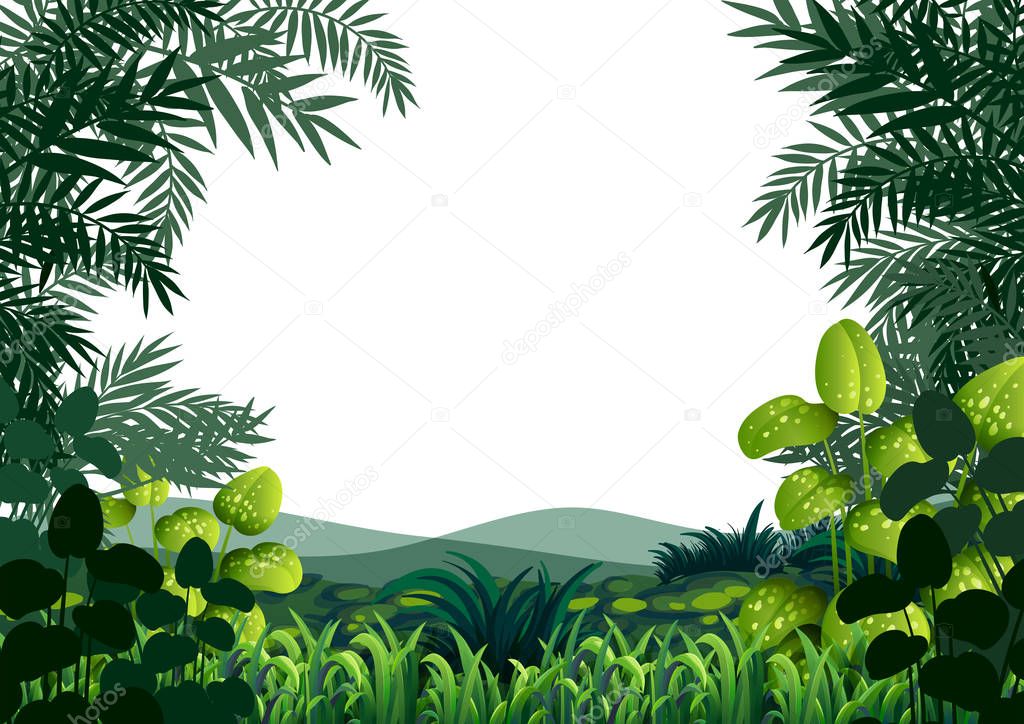 Background frame with hills and grass