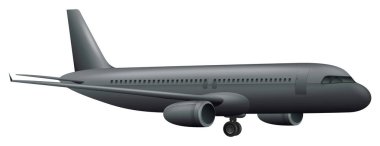 Beyaz arka plan üzerinde büyük bir uçak