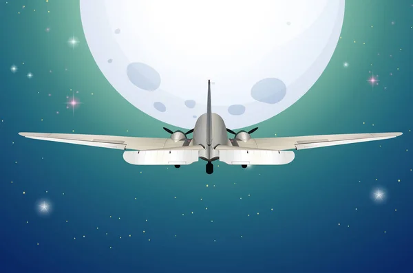 Ένα αεροπλάνο που φέρουν στο φεγγάρι — Διανυσματικό Αρχείο
