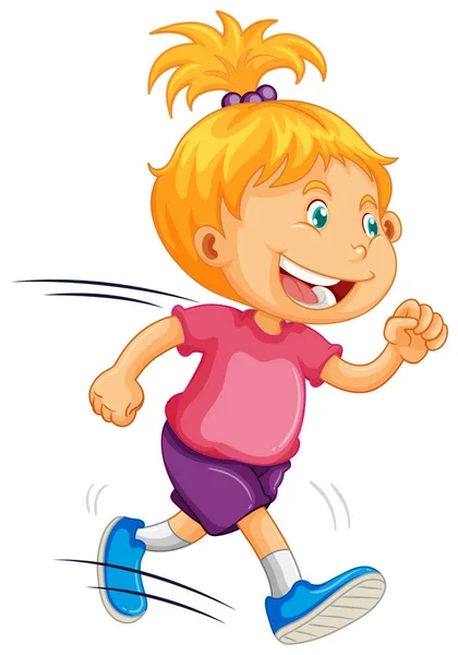 Un niño corriendo sobre fondo blanco — Vector de stock