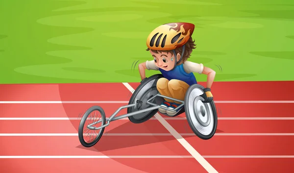 Paralympiska idrottare på stadion — Stock vektor