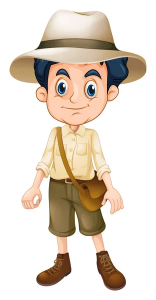 A Boy Scout Wearing Hat — Stock Vector