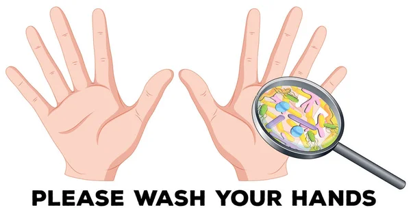 Een teken van het wassen van de handen — Stockvector