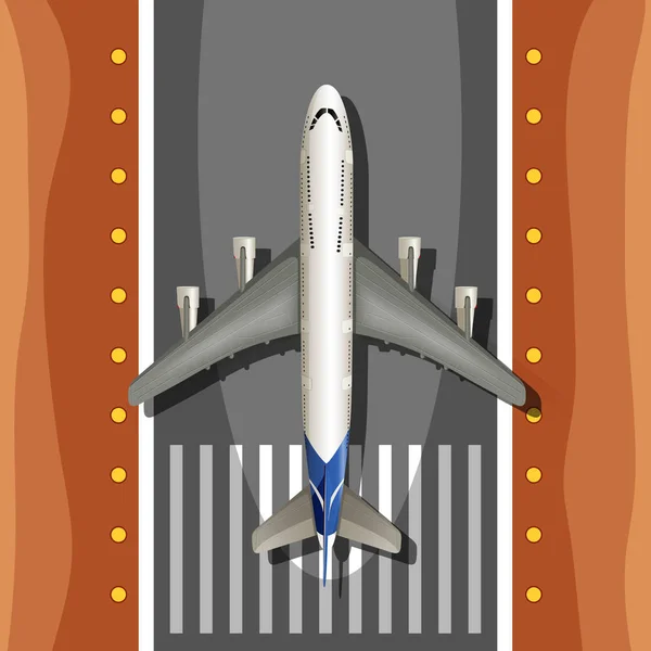 Een vliegtuig op baan — Stockvector
