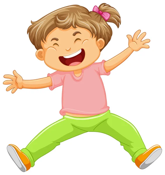 Un bambino felice su sfondo bianco — Vettoriale Stock