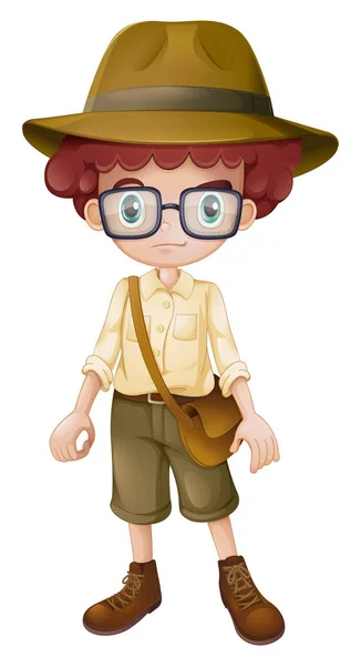 A Boy Scout Wearing Hat — Stock Vector