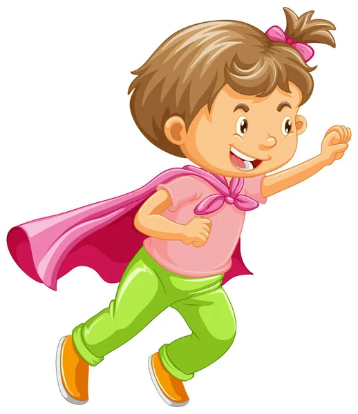 A Kid Playing Superhero Role — Stock Vector