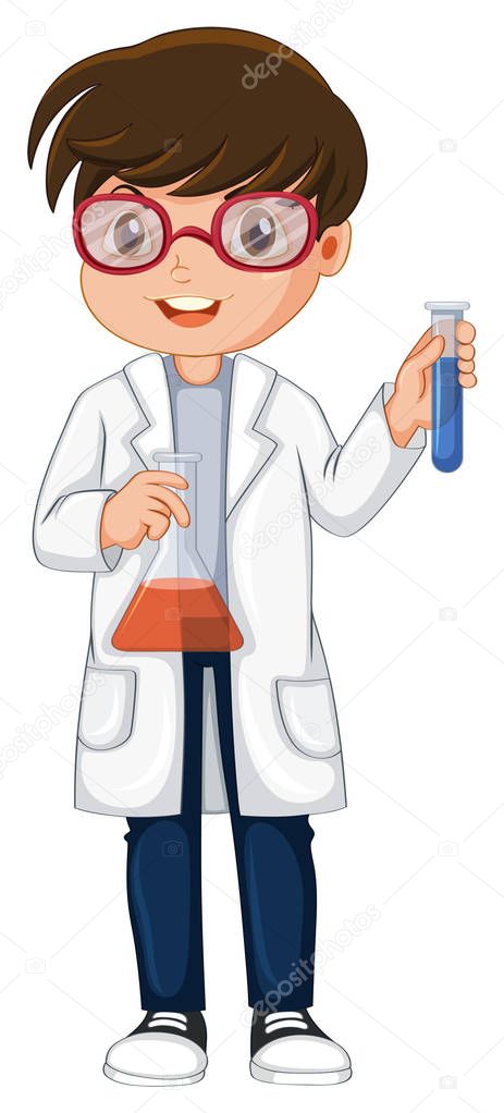 scientist Holding Beaker and Test Tube