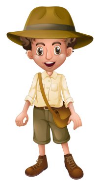 İzci çocuk şapkası giyiyor