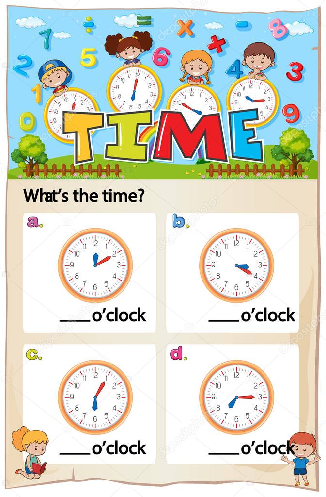 Mathematics Worksheet Time Chapter with Picture