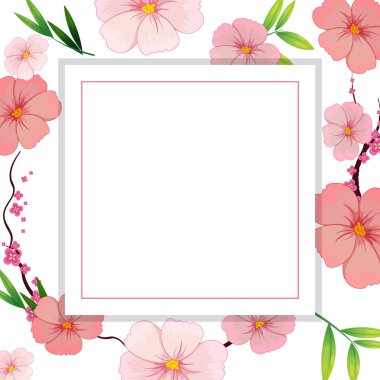 Güzel pembe Hibiscus çiçek şablon