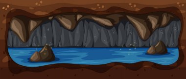 Kara Underground mağara nehir sahne