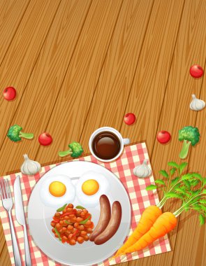 Üstten Görünüm arasında sağlıklı kahvaltı