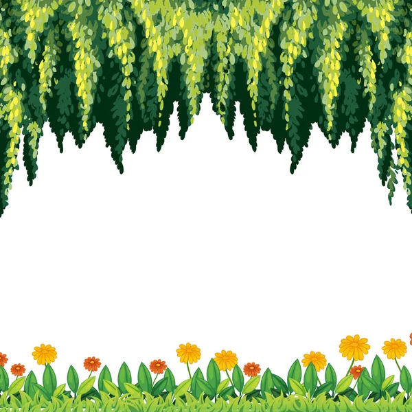 Bir doğal yeşil ve çiçek şablon — Stok Vektör