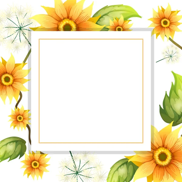 A Beautiful Sunflower Frame — Stock Vector