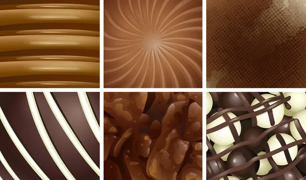 Seis Delicioso Chocolate DifferenType — Vetor de Stock