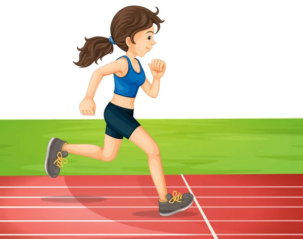 En ung flicka utbildning för maraton — Stock vektor