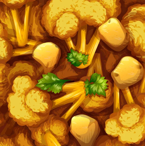 Frango de caril amarelo e vegetal —  Vetores de Stock