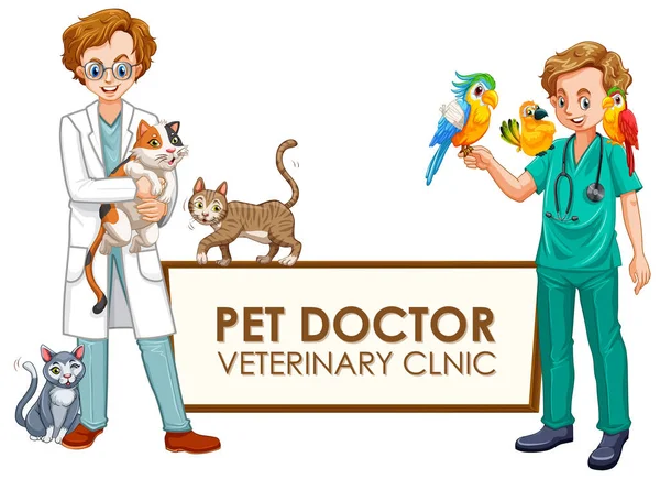 Ένα πανό από κτηνιατρική κλινική — Διανυσματικό Αρχείο