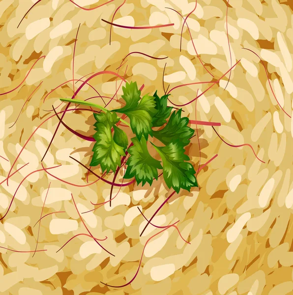 Detailní záběr indické šafránová rýže — Stockový vektor