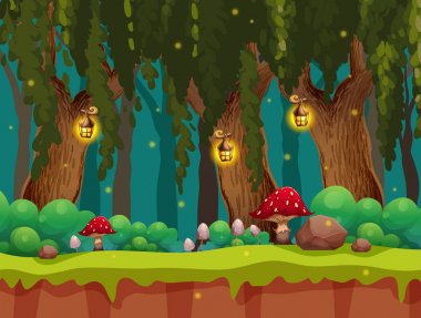 Fairytale orman ve gece lambası