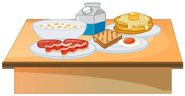 Desayuno buffet conjunto de alimentos — Archivo Imágenes Vectoriales