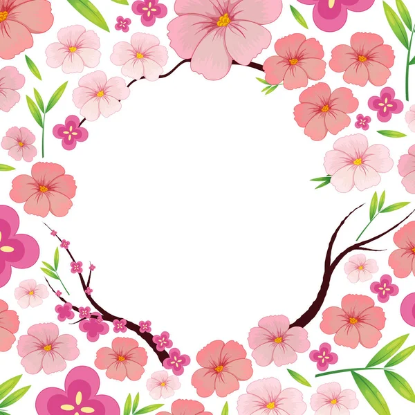 Asijské růžová japonská Sakura šablona — Stockový vektor