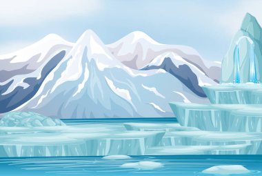 Dağlarda karlı bir manzara