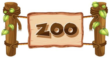 Zoo sign on white background