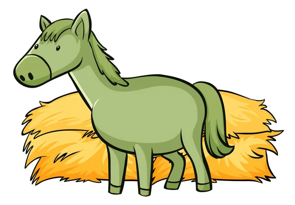 Green horse on white background — Stok Vektör