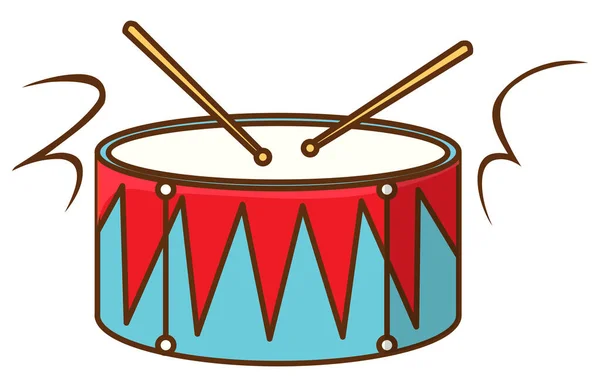 Drum with sticks on white background — Stock Vector