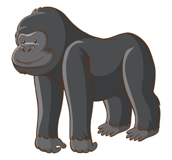 Gorila bonito no fundo branco — Vetor de Stock