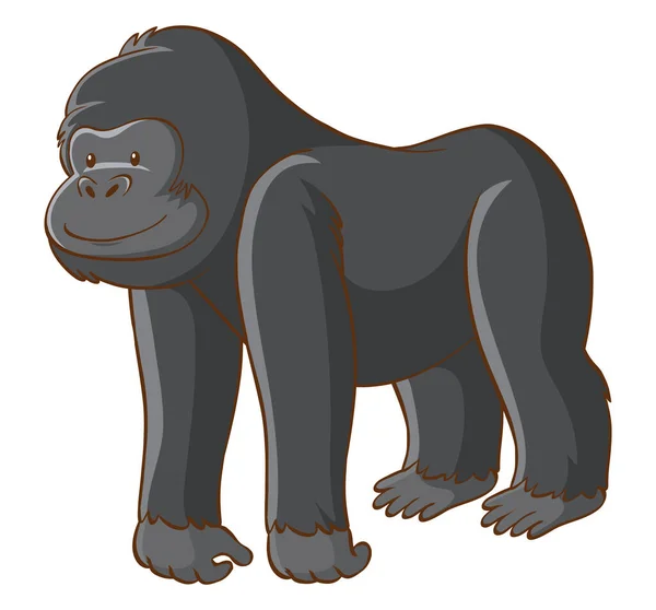 Cute gorilla on white background — Stock Vector