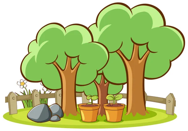 Isolated picture of trees in the park — Stock Vector