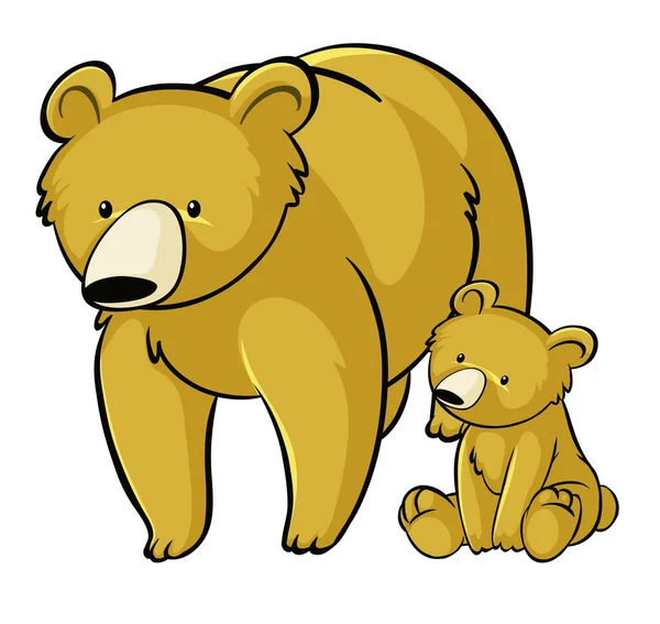 Yellow bears on white background — 스톡 벡터