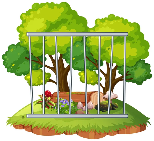 Background scene of island with cage — Stock Vector