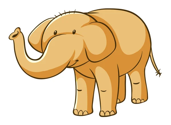 외로운 노란 코끼리 사진 — 스톡 벡터