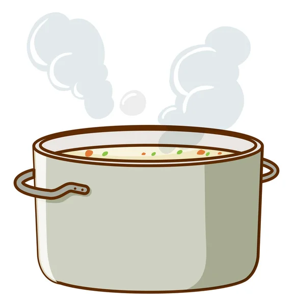 Суп в горшке на белом фоне — стоковый вектор