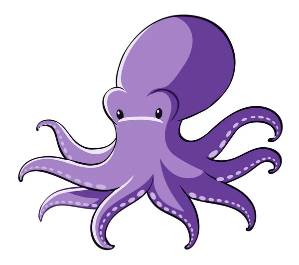 Purple octopus on white background — Stock Vector