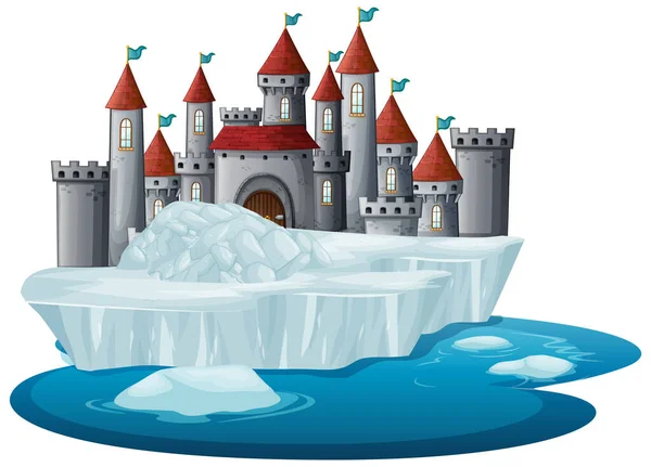 Cena com torres de castelo no gelo Vetores De Stock Royalty-Free