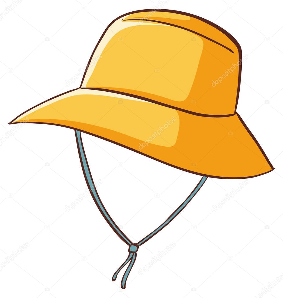 Yellow hat on white background