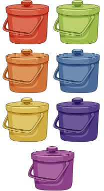 Kapağı farklı renkte olan kova