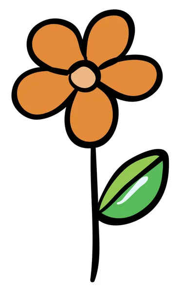 Enkele bloem in oranje kleur — Stockvector