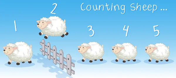 Sheeps jumping over the fence — ストックベクタ