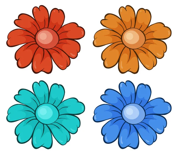 Conjunto aislado de flores — Archivo Imágenes Vectoriales